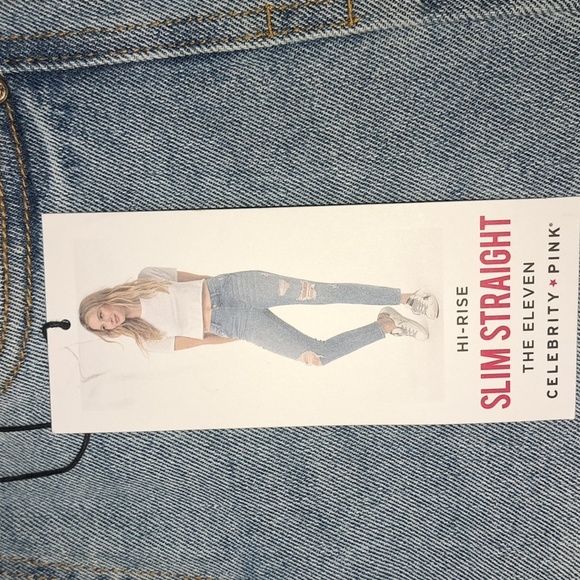 Celebrity Pink Distressed Straight Leg Jeans - Light Blue Size 7/28 - Picture 7 of 13